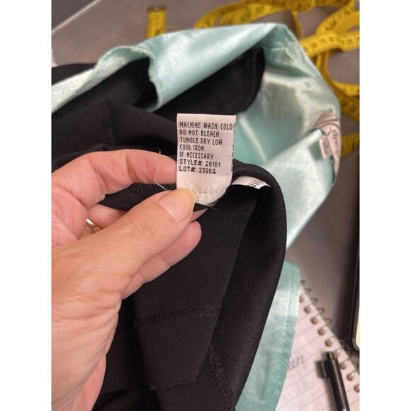 Dressbarn Black Pastel Green Open Front Women’s Suit Jacket, 3/4 Sleeves, Size 8 - Picture 7 of 9